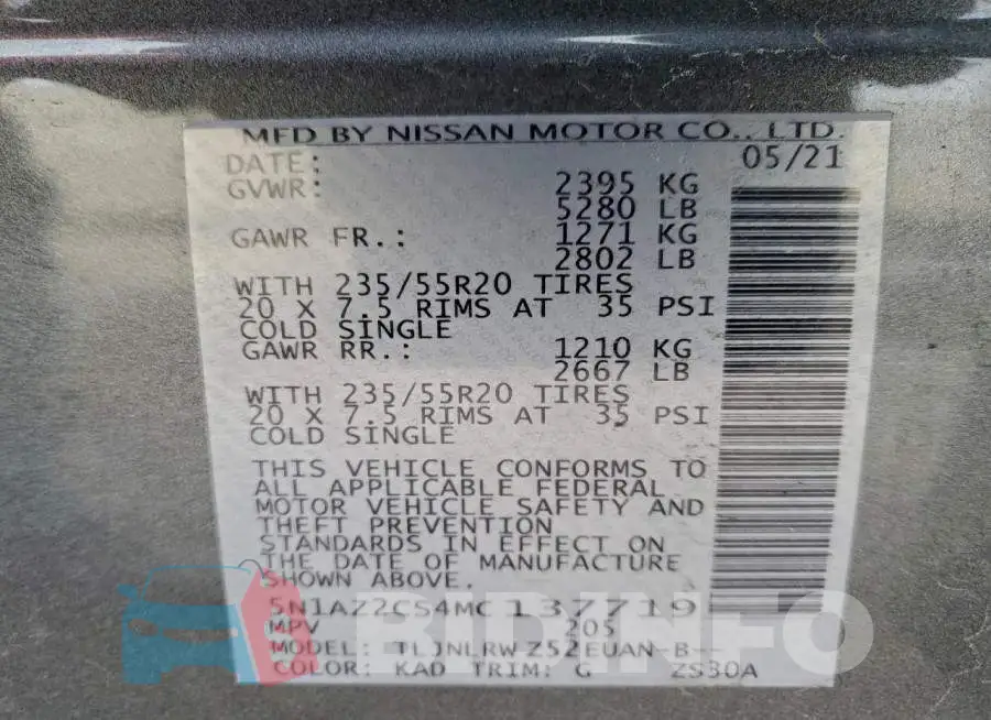 5N1AZ2CS4MC137719 Photo# 13