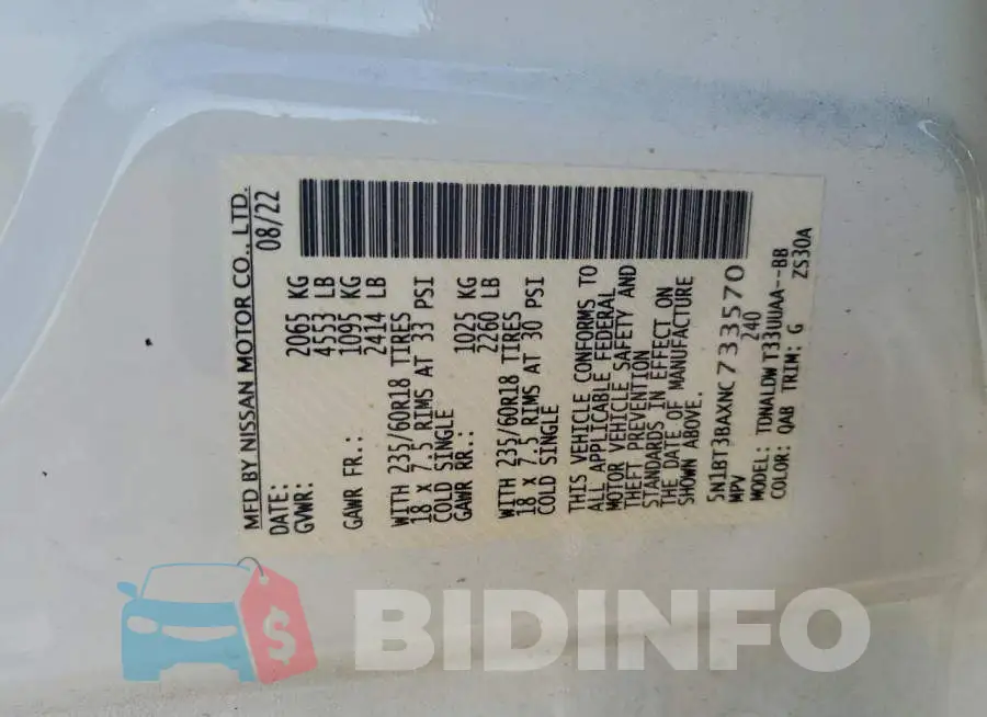 5N1BT3BAXNC733570 Photo# 14