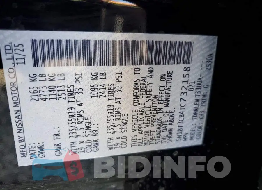 5N1BT3CB4TC732158 Photo# 14