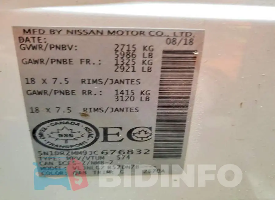 5N1DR2MM9JC676832 Photo# 13