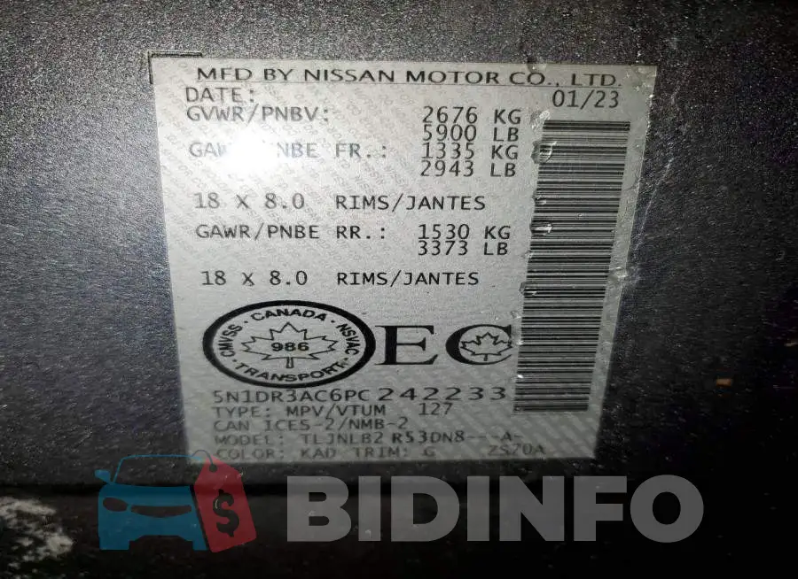 5N1DR3AC6PC242233 Photo# 13