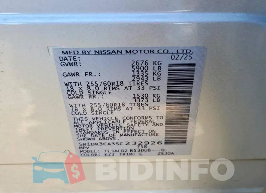5N1DR3CA3SC232926 Photo# 13