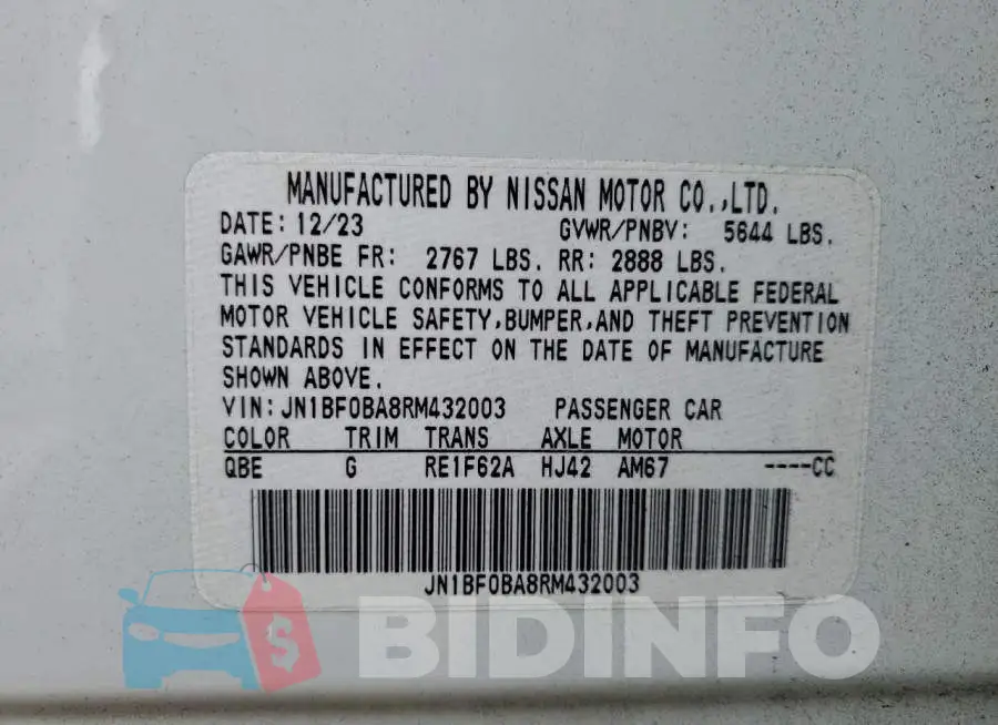 JN1BF0BA8RM432003 Photo# 13