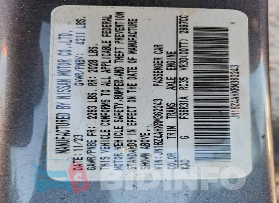 JN1BZ4AHXRM362243 Photo# 12