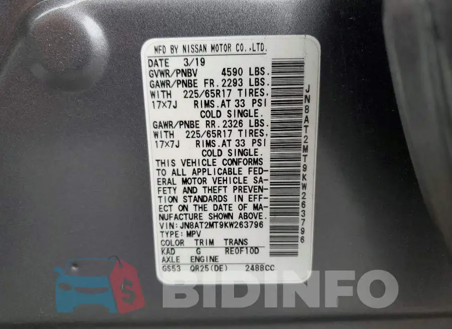 JN8AT2MT9KW263796 Photo# 14
