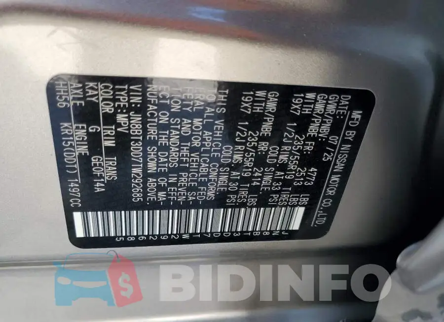 JN8BT3DD7TW292685 Photo# 13