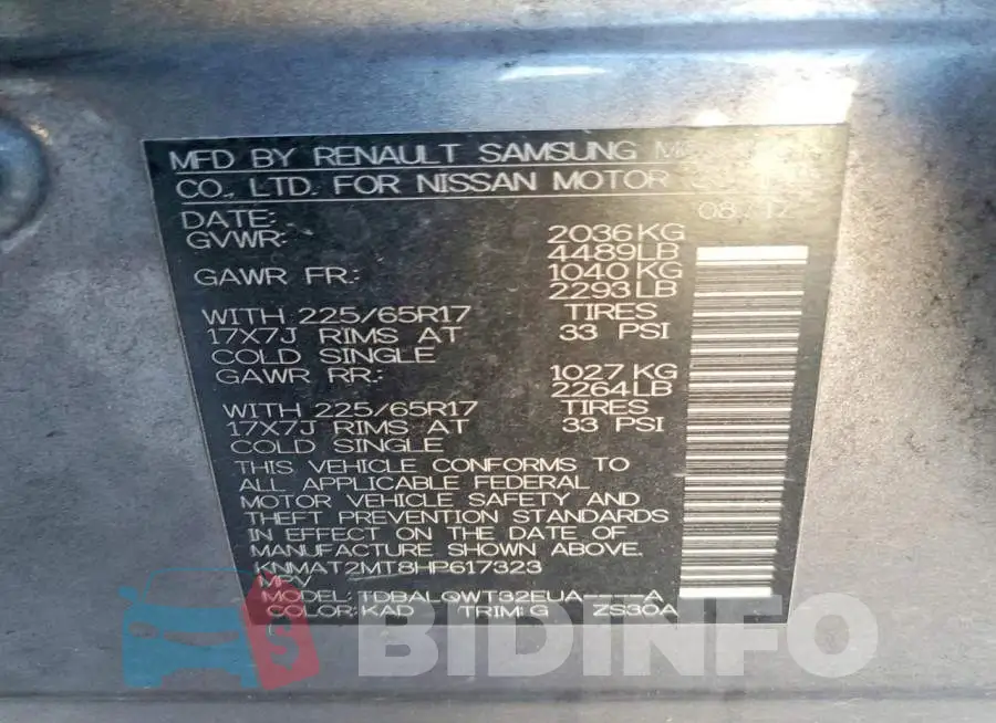 KNMAT2MT8HP617323 Photo# 14