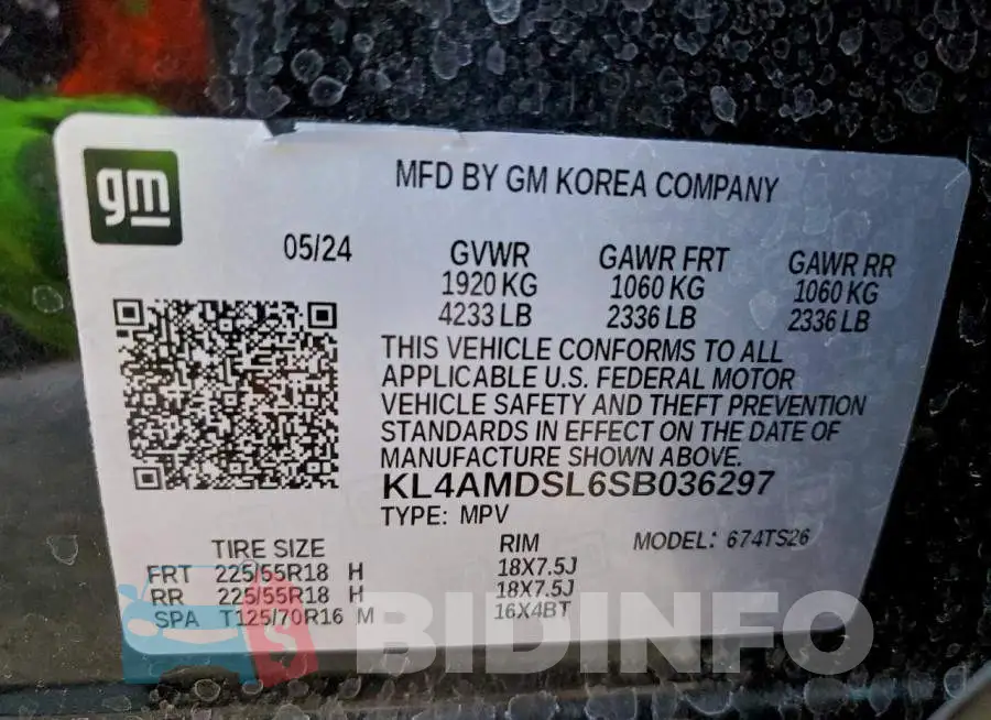 KL4AMDSL6SB036297 Photo# 13