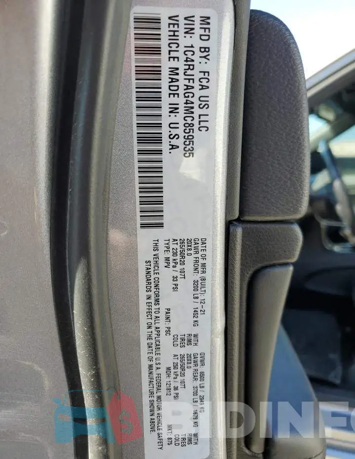 1C4RJFAG4MC859535 Photo# 13