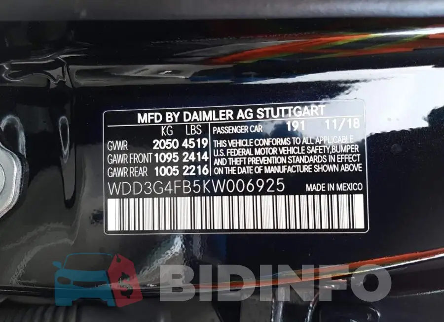 WDD3G4FB5KW006925 Photo# 10