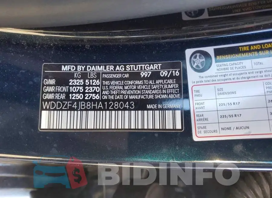 WDDZF4JB8HA128043 Photo# 12