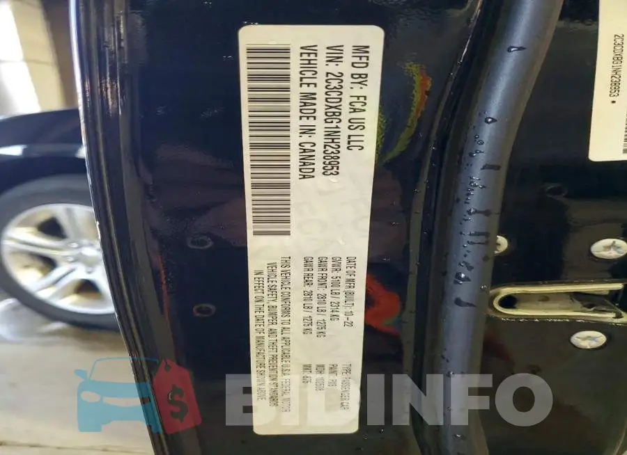 2C3CDXBG1NH238953 Photo# 12