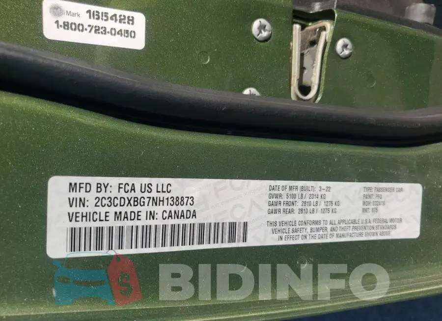 2C3CDXBG7NH138873 Photo# 12