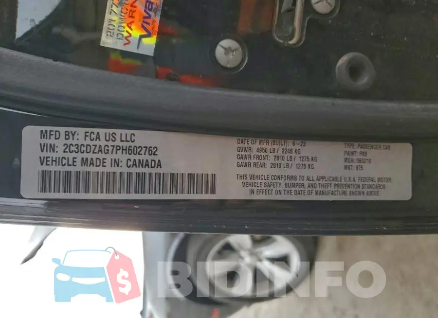 2C3CDZAG7PH602762 Photo# 12