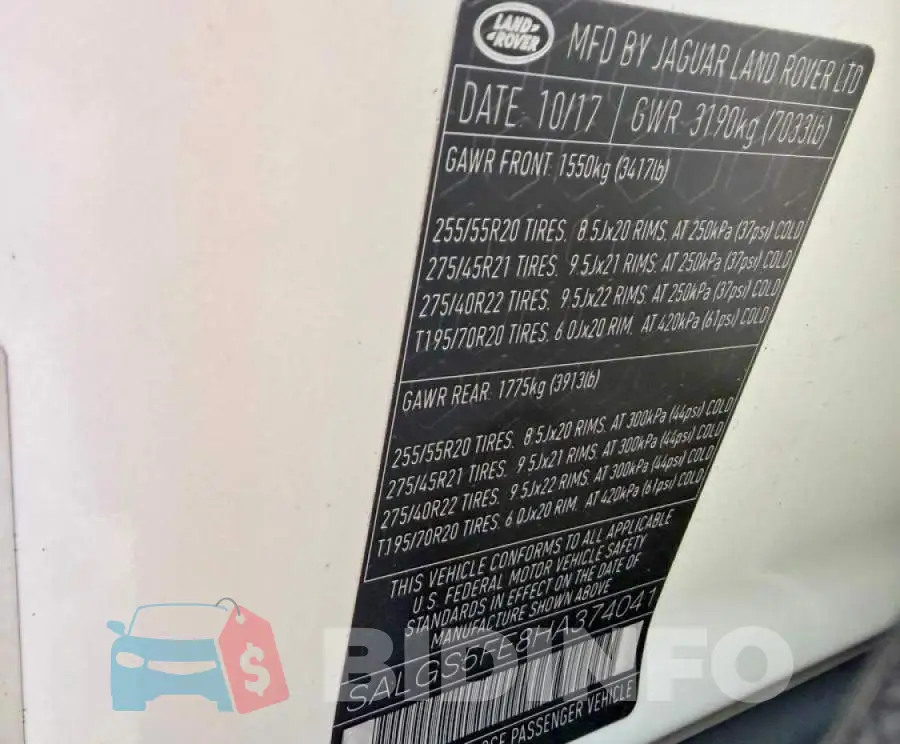 SALGS5FE8HA374041 Photo# 10