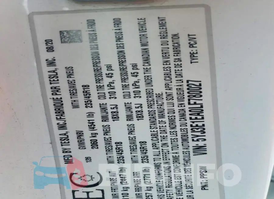 5YJ3E1EA0LF780027 Photo# 12