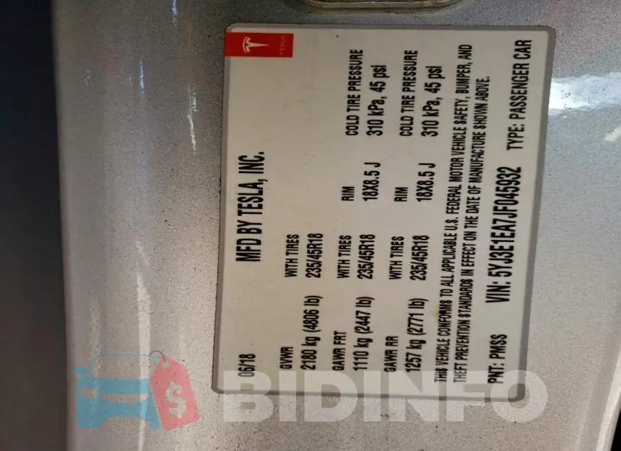 5YJ3E1EA7JF045932 Photo# 12