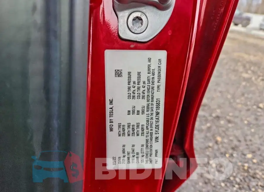 5YJ3E1EA7NF186831 Photo# 12