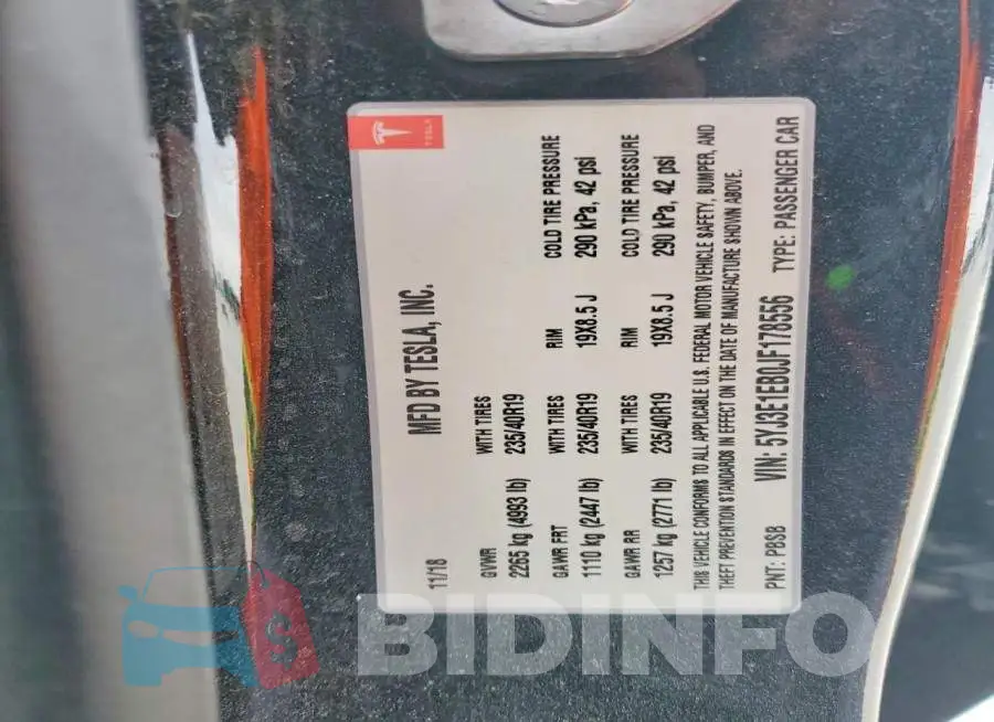 5YJ3E1EB0JF178556 Photo# 12