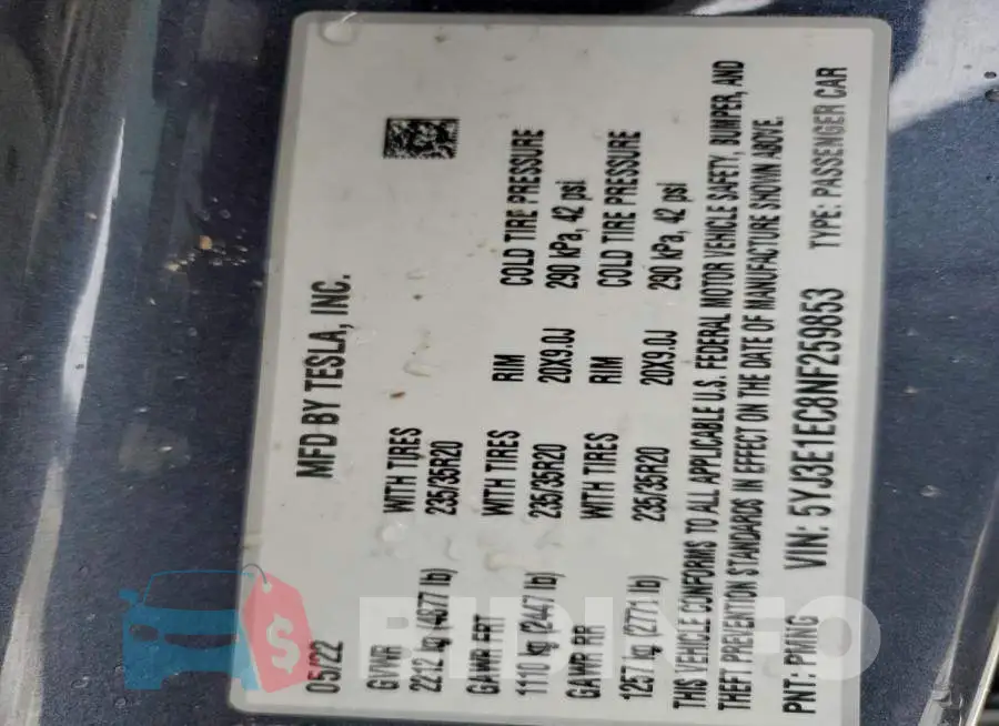 5YJ3E1EC8NF259853 Photo# 12