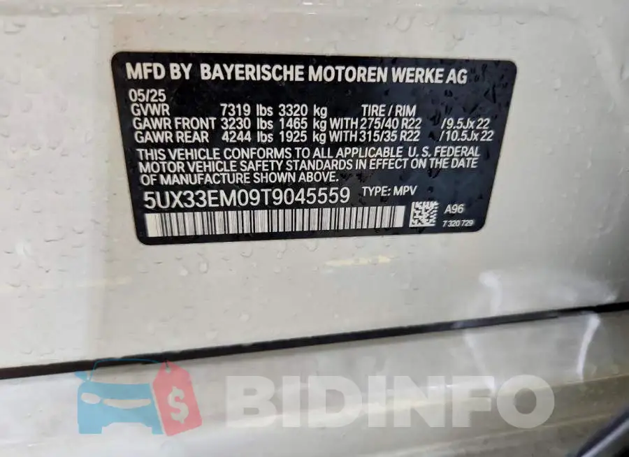 5UX33EM09T9045559 Photo# 13