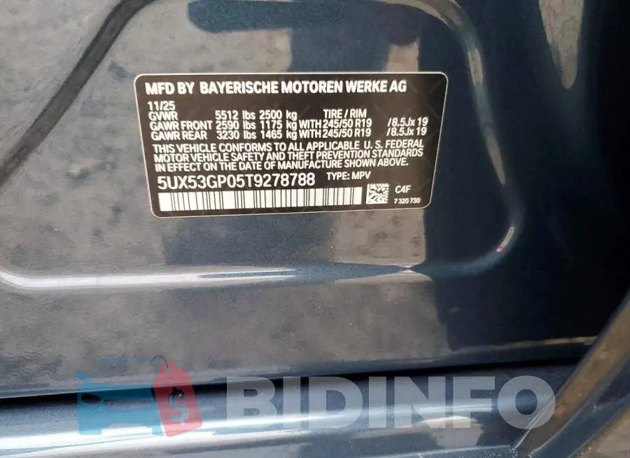 5UX53GP05T9278788 Photo# 13