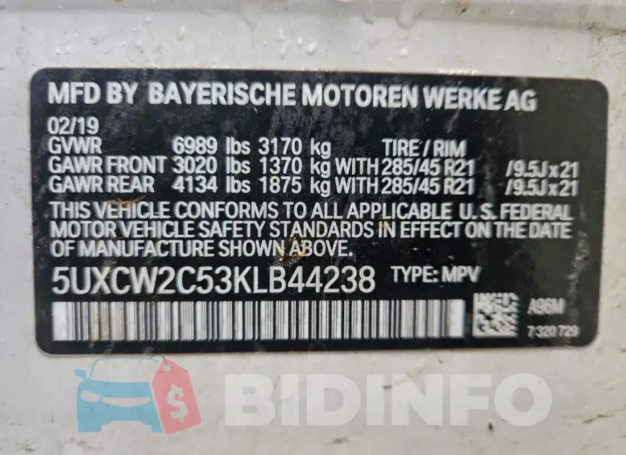 5UXCW2C53KLB44238 Photo# 13