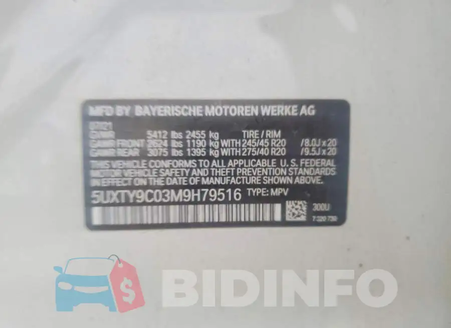 5UXTY9C03M9H79516 Photo# 13