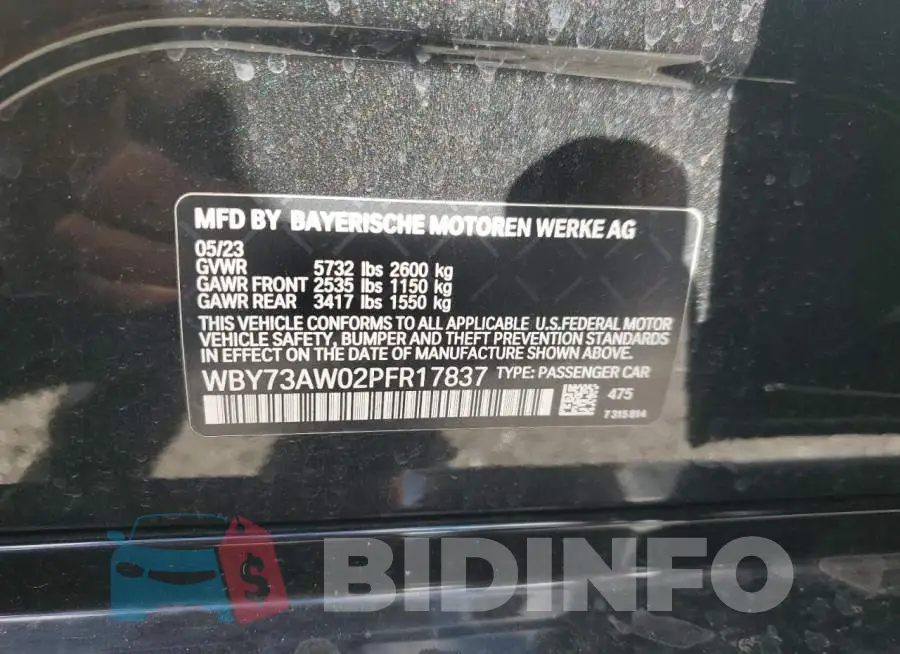 WBY73AW02PFR17837 Photo# 12