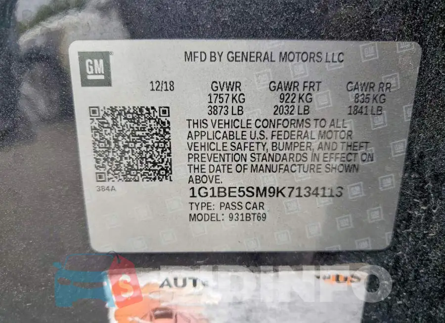 1G1BE5SM9K7134113 Photo# 12