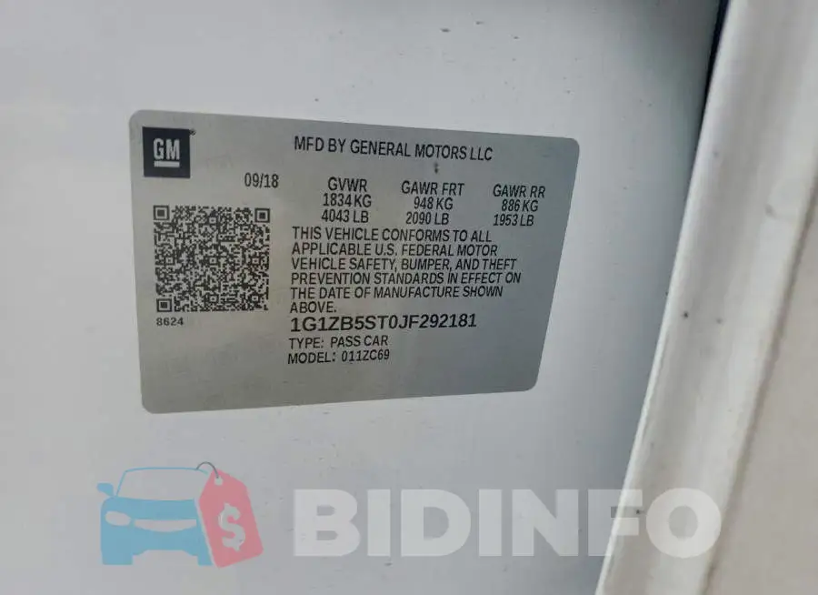 1G1ZB5ST0JF292181 Photo# 12