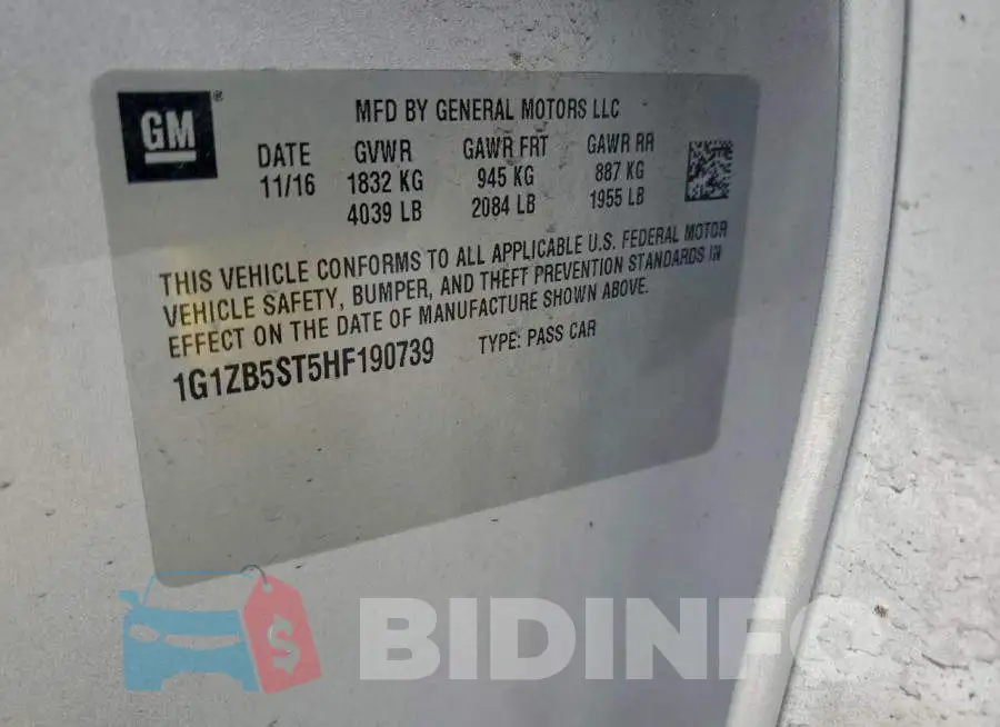1G1ZB5ST5HF190739 Photo# 12