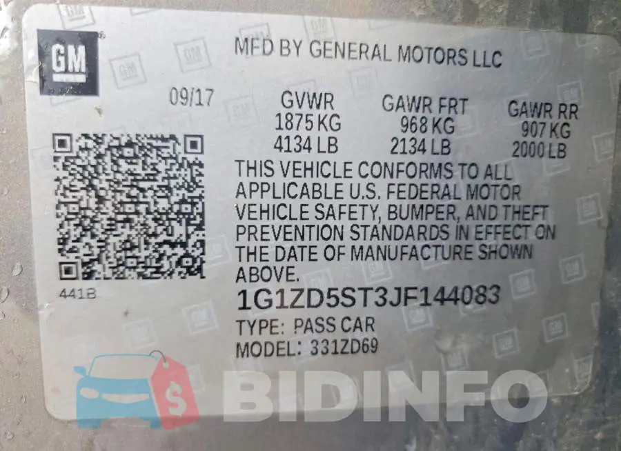 1G1ZD5ST3JF144083 Photo# 12