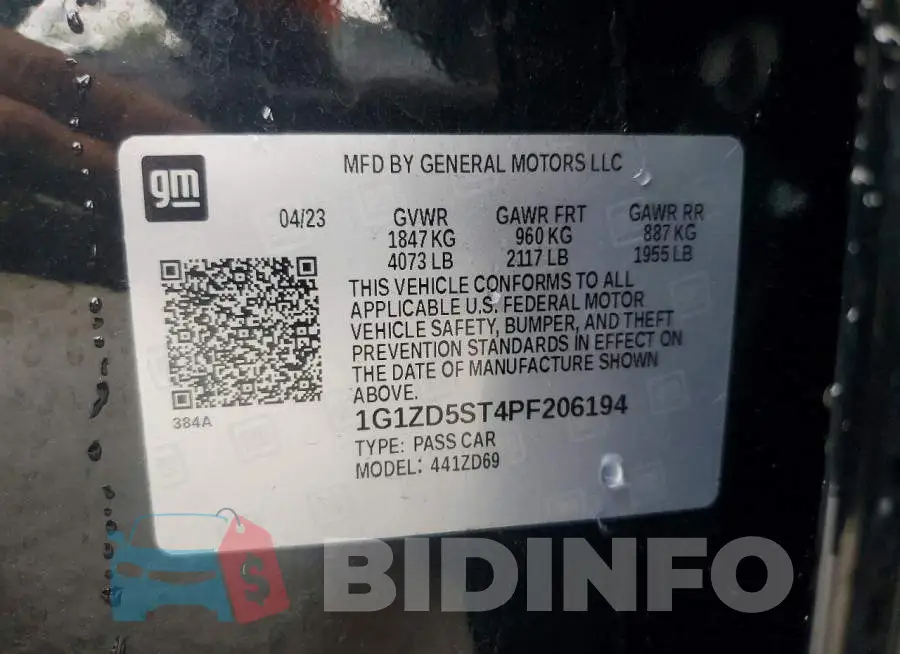 1G1ZD5ST4PF206194 Photo# 13