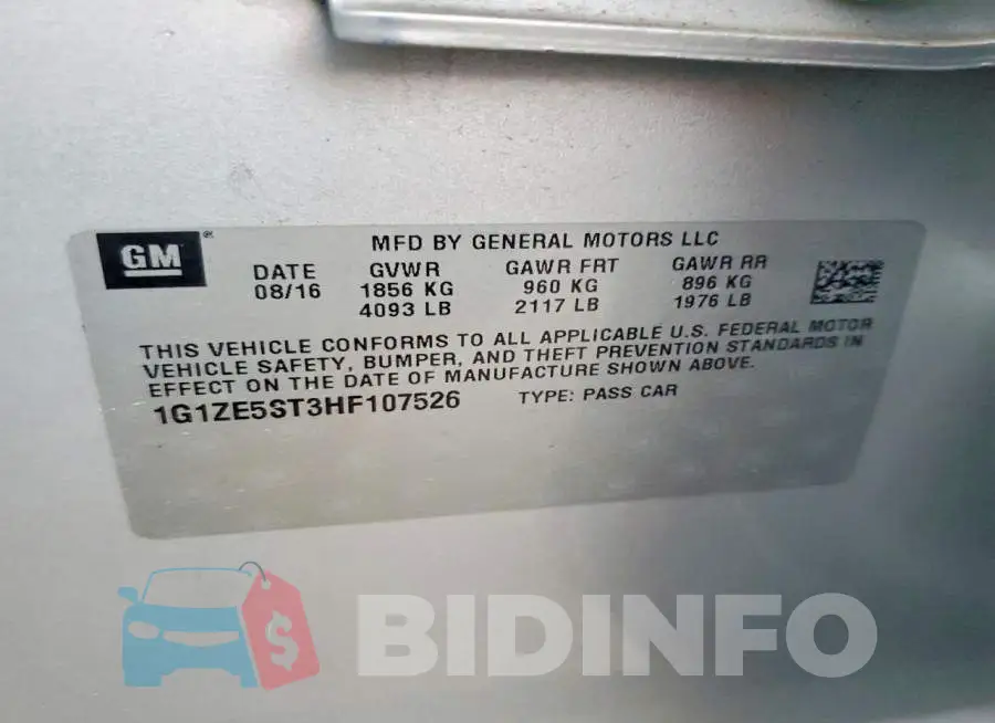 1G1ZE5ST3HF107526 Photo# 13