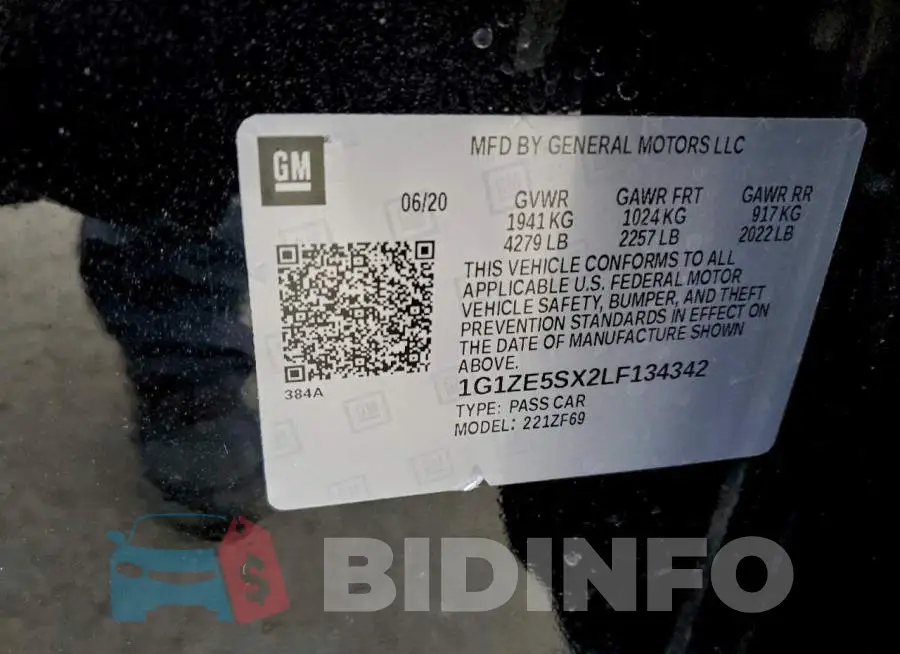 1G1ZE5SX2LF134342 Photo# 12