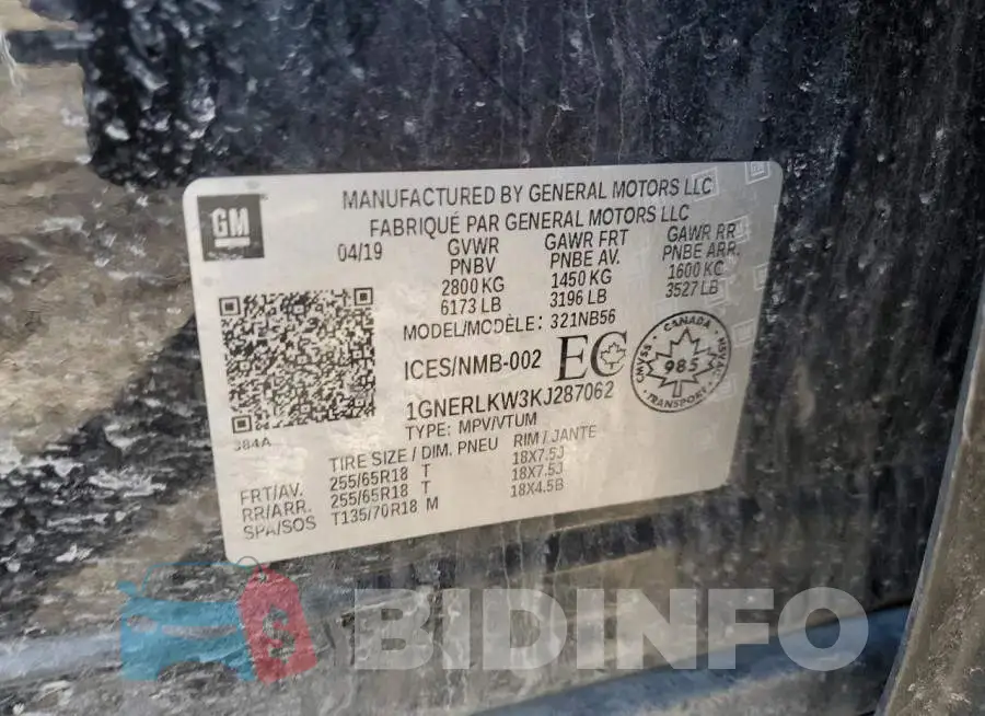1GNERLKW3KJ287062 Photo# 14
