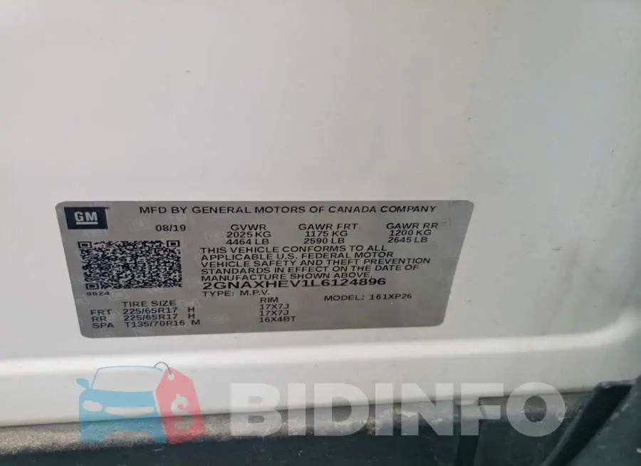 2GNAXHEV1L6124896 Photo# 13
