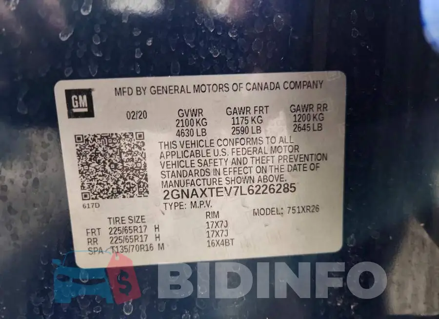 2GNAXTEV7L6226285 Photo# 13