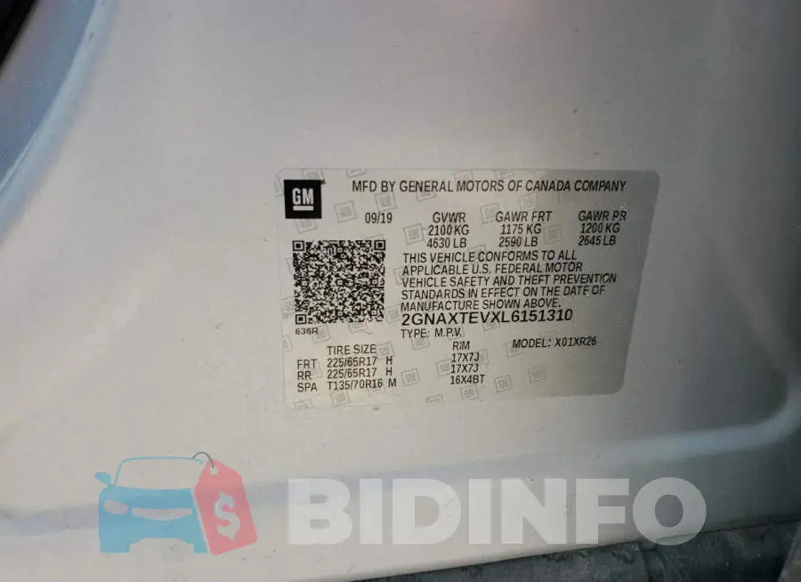 2GNAXTEVXL6151310 Photo# 13