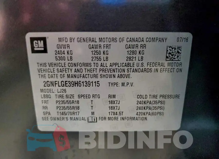 2GNFLGE39H6139115 Photo# 13