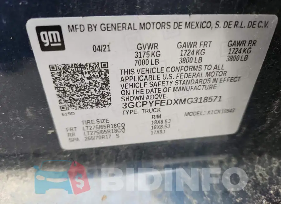 3GCPYFEDXMG318571 Photo# 13