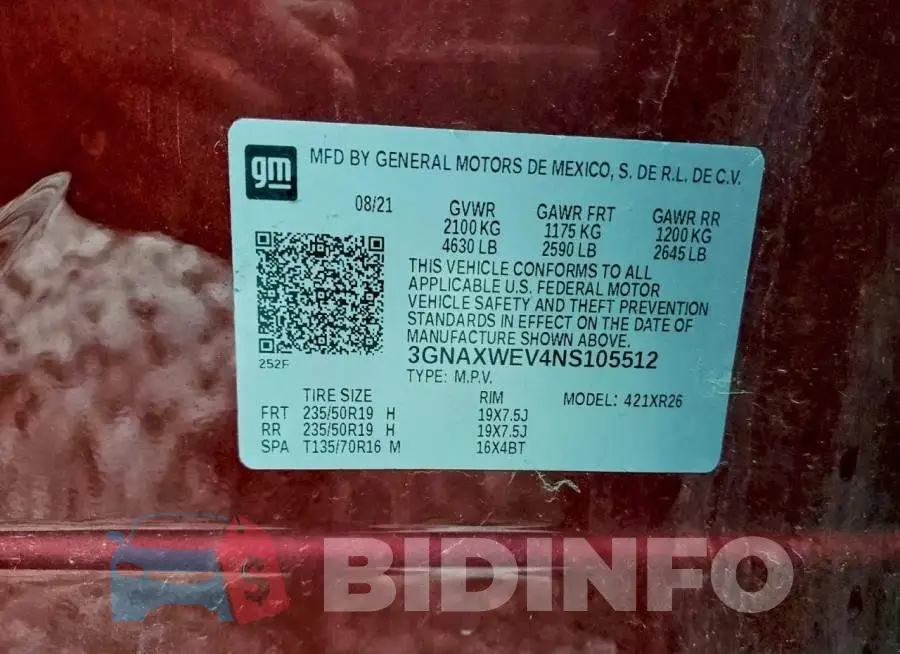 3GNAXWEV4NS105512 Photo# 13