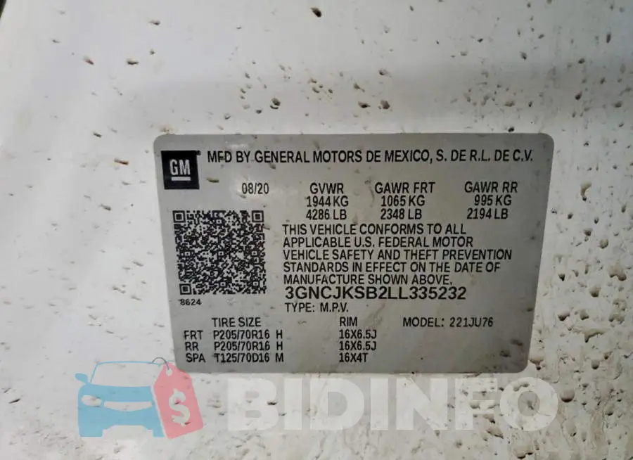 3GNCJKSB2LL335232 Photo# 13