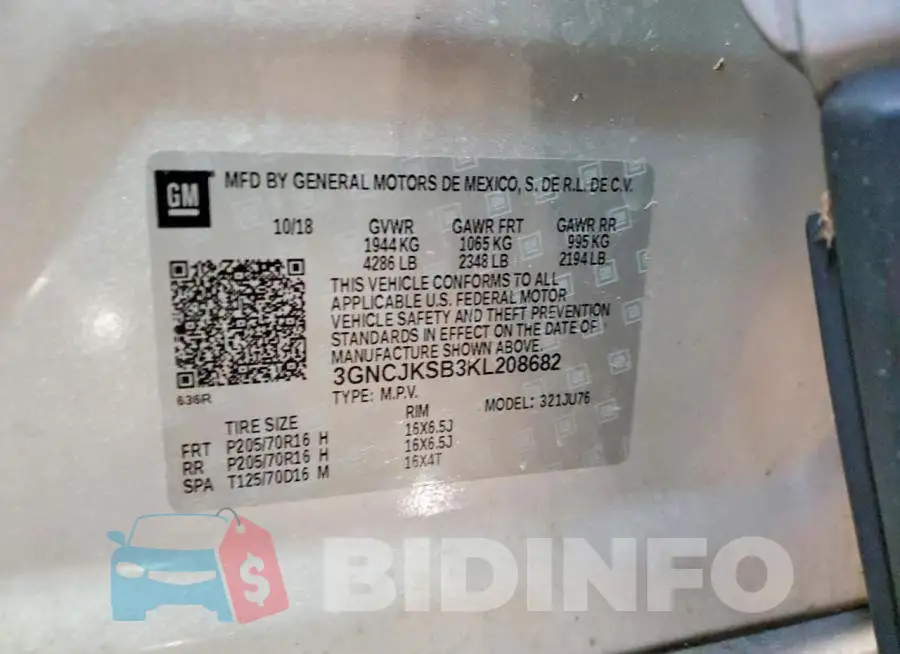 3GNCJKSB3KL208682 Photo# 13
