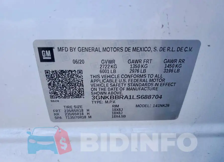 3GNKBBRA1LS688704 Photo# 13