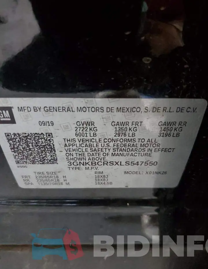 3GNKBCRSXLS547550 Photo# 13