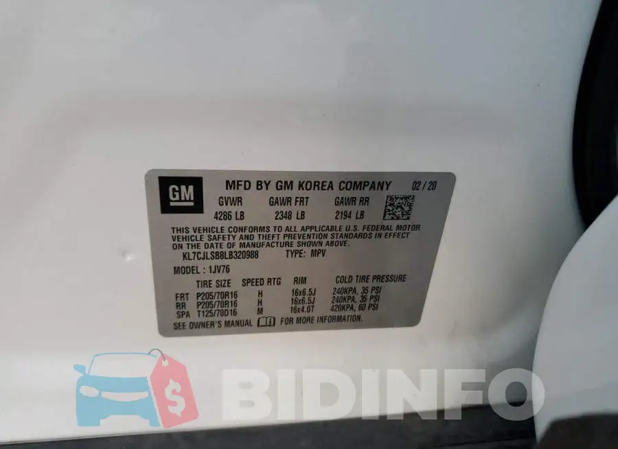 KL7CJLSB8LB320988 Photo# 13