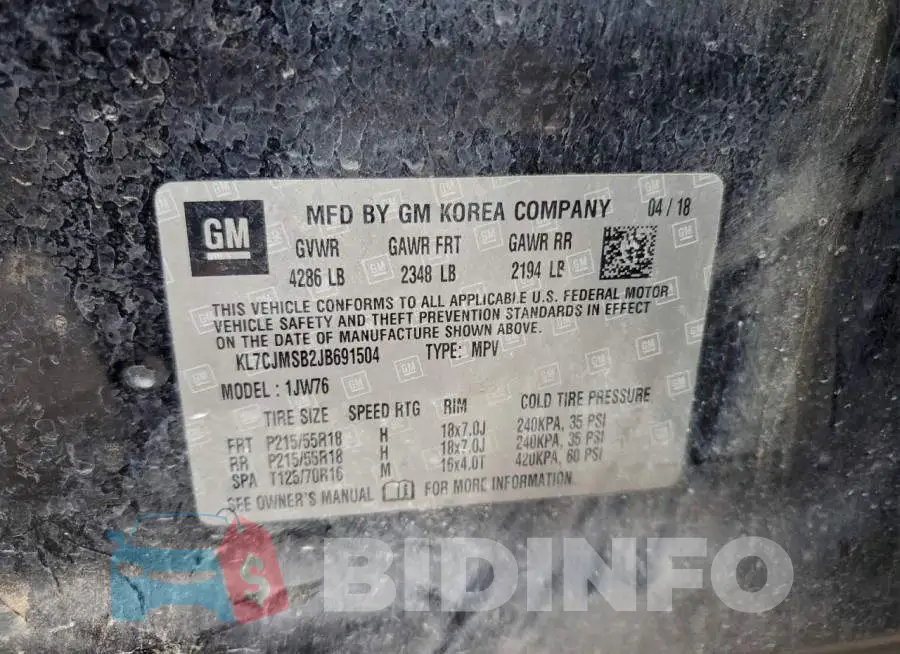 KL7CJMSB2JB691504 Photo# 13