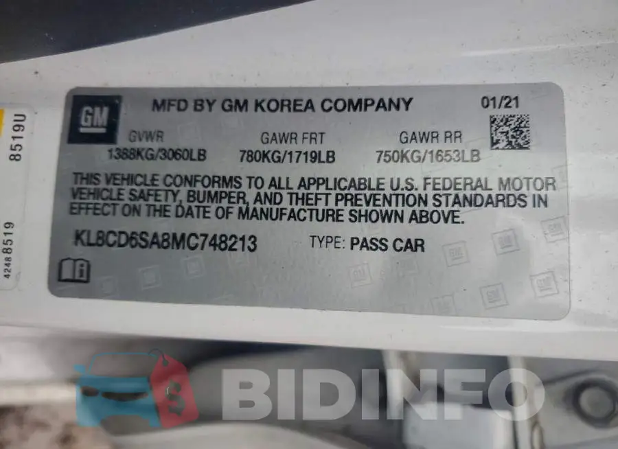 KL8CD6SA8MC748213 Photo# 12